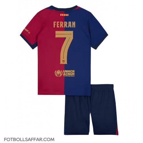 Barcelona Ferran Torres #7 Hemmadräkt Barn 2024-25 Kortärmad (+ Korta byxor)